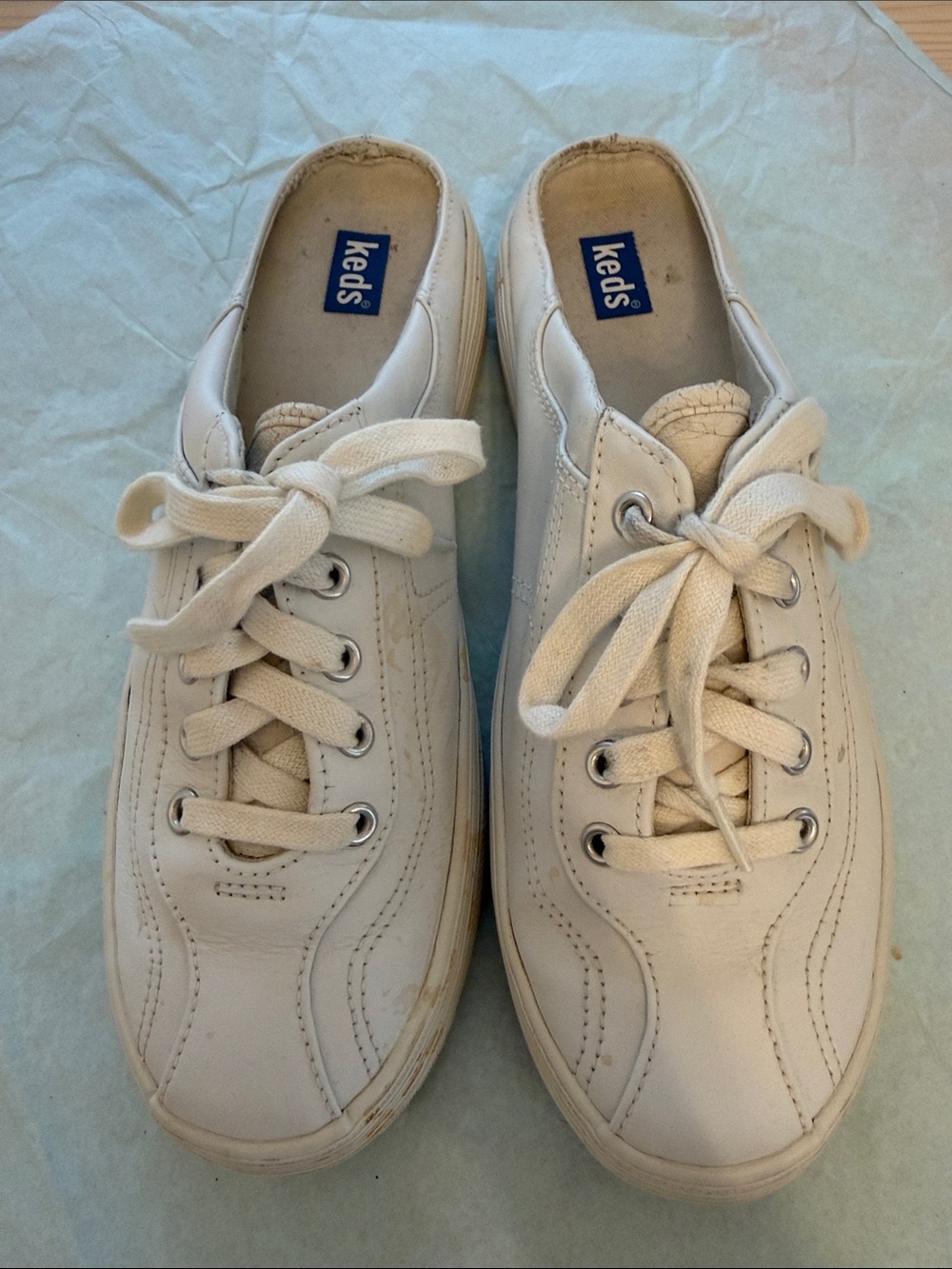 Keds Women’s Lace-Up Sneakers in Off-White